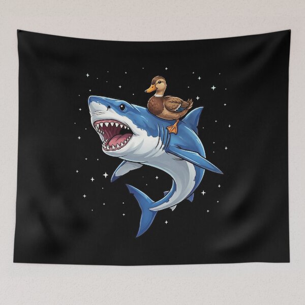 Item preview, Funny Duck Riding Shark Animal Lover designed and sold by TerryConnells.