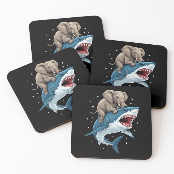 Item preview, Funny Elephant Riding Shark Animal Lover designed and sold by TerryConnells.