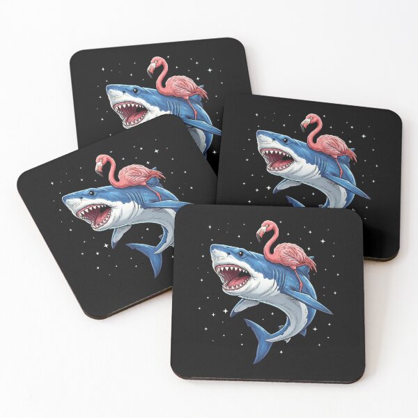 Item preview, Funny Flamingo Riding Shark Animal Lover designed and sold by TerryConnells.
