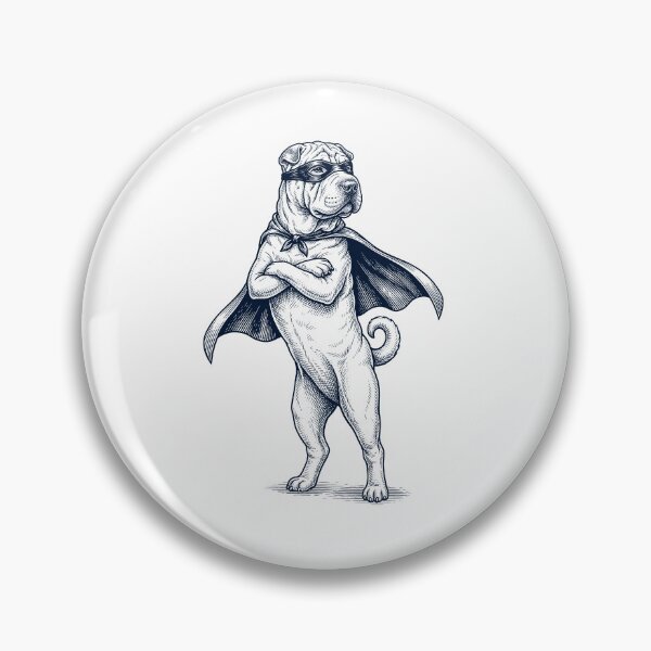 Item preview, Vintage Chinese Shar Pei Hero Superhero Dog Lover designed and sold by DoodleTortle.