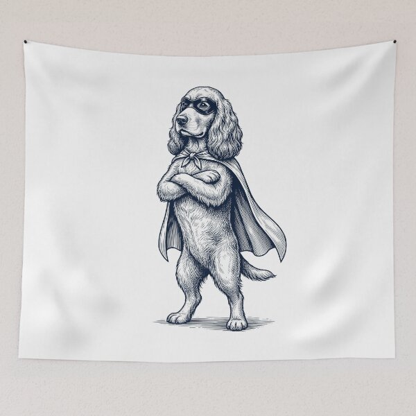 Item preview, Vintage Cocker Spaniel Hero Superhero Dog Lover designed and sold by DoodleTortle.