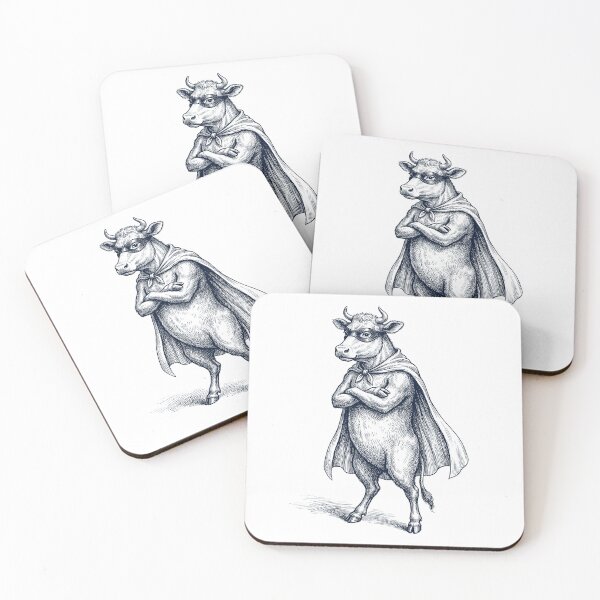 Item preview, Vintage Cow Hero Superhero Animal Lover designed and sold by DoodleTortle.