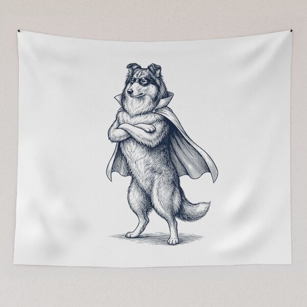 Item preview, Vintage Collie Hero Superhero Dog Lover designed and sold by DoodleTortle.