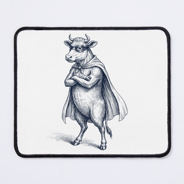 Item preview, Vintage Cow Hero Superhero Animal Lover designed and sold by DoodleTortle.