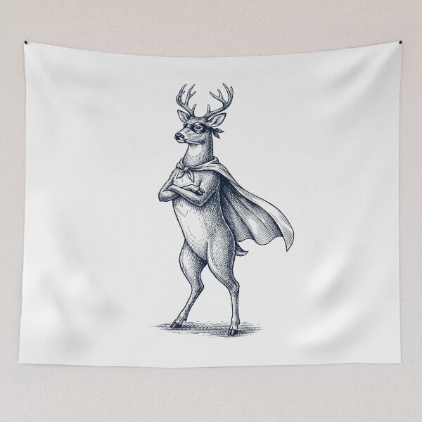 Item preview, Vintage Deer Hero Superhero Animal Lover designed and sold by DoodleTortle.