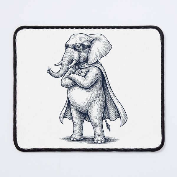 Item preview, Vintage Elephant Hero Superhero Animal Lover designed and sold by DoodleTortle.