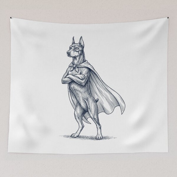 Item preview, Vintage Doberman Pinscher Hero Superhero Dog Lover designed and sold by DoodleTortle.