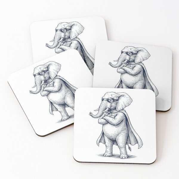 Item preview, Vintage Elephant Hero Superhero Animal Lover designed and sold by DoodleTortle.