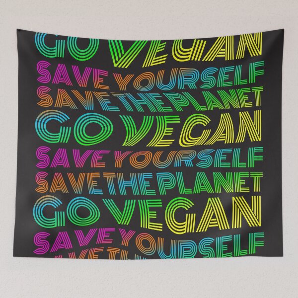 Item preview, Save Yourself Save the Planet Go Vegan designed and sold by LucumaMagazine.
