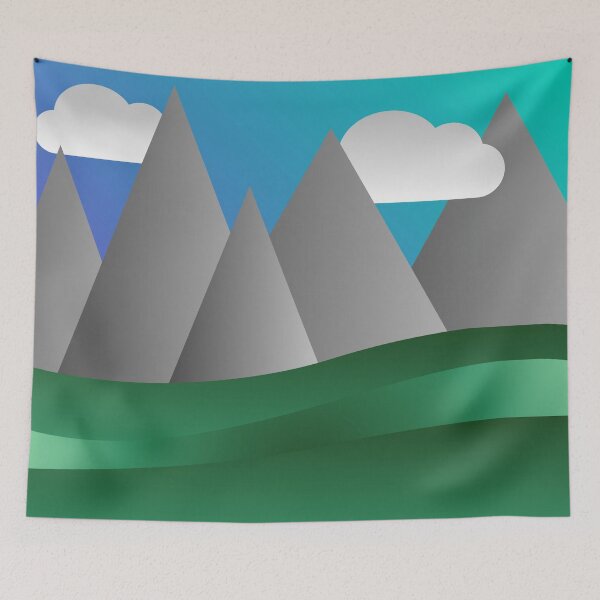 Aperçu de l'œuvre Paysage de montagne minimaliste créée et vendue par Gradient Concept.