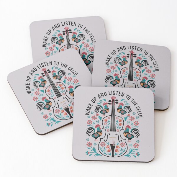 Item preview, Wake Up and Listen to the Cello – Folk Art Cello Design designed and sold by Art-Arcade6.