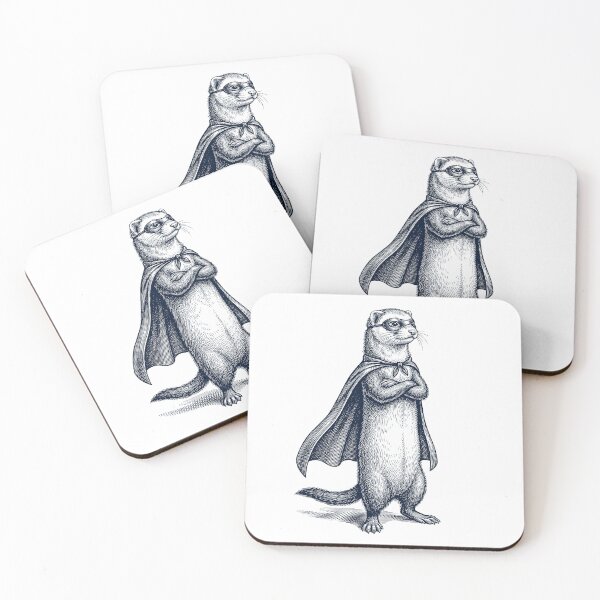 Item preview, Vintage Ferret Hero Superhero Animal Lover designed and sold by DoodleTortle.