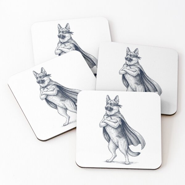 Item preview, Vintage German Shepherd Hero Superhero Dog Lover designed and sold by DoodleTortle.