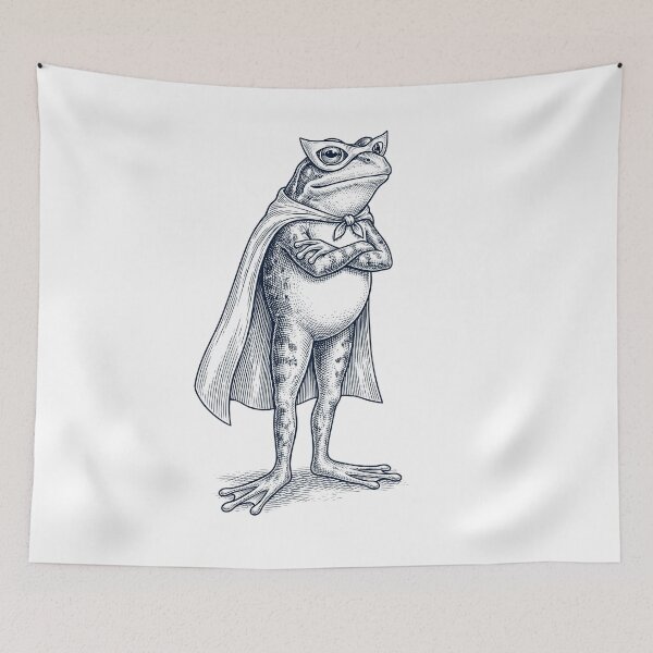 Item preview, Vintage Frog Hero Superhero Animal Lover designed and sold by DoodleTortle.