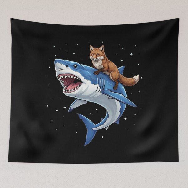 Item preview, Funny Fox Riding Shark Animal Lover designed and sold by TerryConnells.