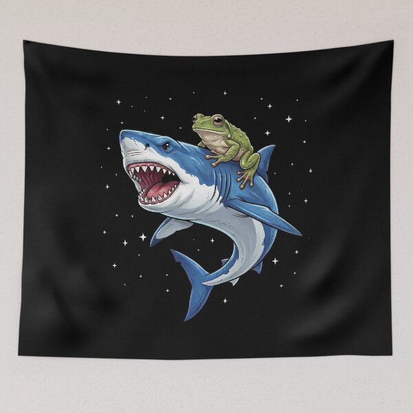 Item preview, Funny Frog Riding Shark Animal Lover designed and sold by TerryConnells.