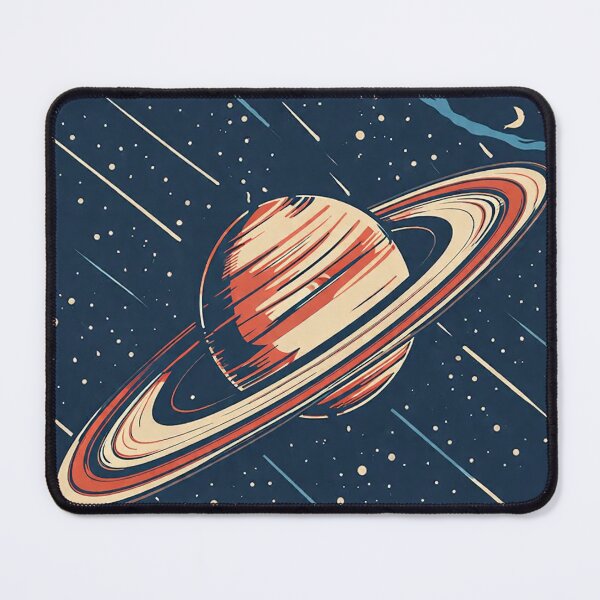 Item preview, Retro Ringed Planet in Space designed and sold by pirelax.