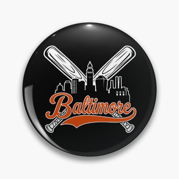Artikelvorschau, Retro-Grafik der Skyline von Baltimore, einem Baseball-Fan-Stadtteil entworfen und verkauft von Imaginationbeyond.