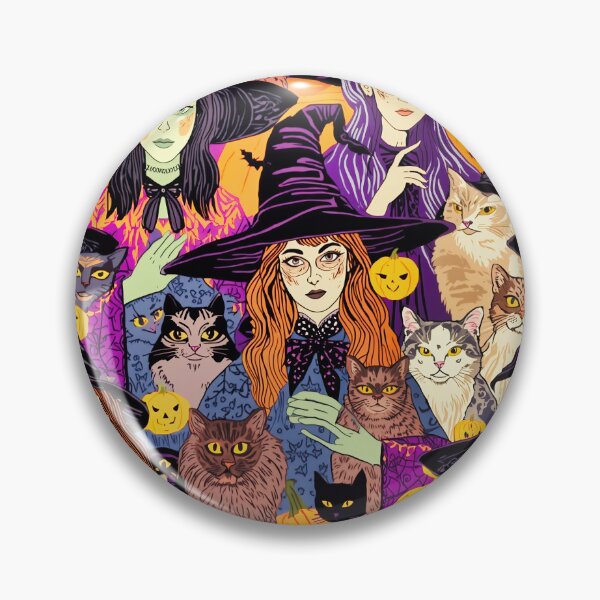 Item preview, Whimsical witches and cats designed and sold by michplante60.