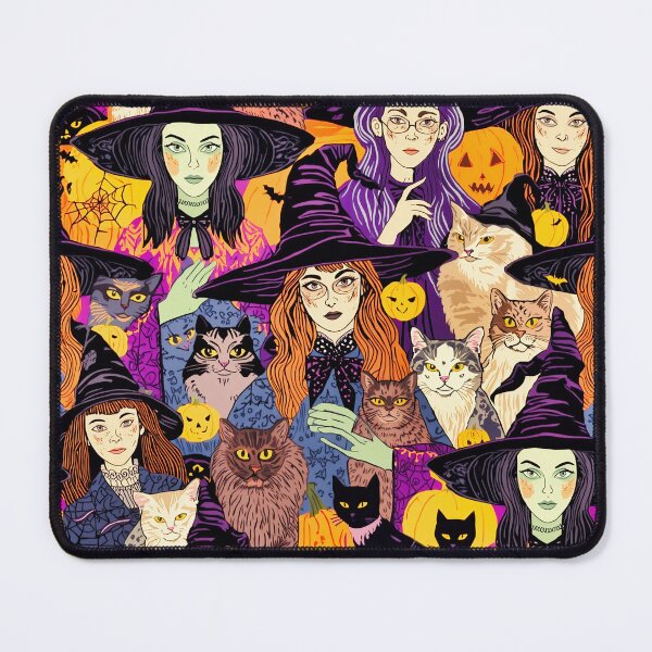 Item preview, Whimsical witches and cats designed and sold by michplante60.