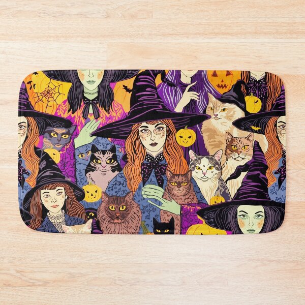 Item preview, Whimsical witches and cats designed and sold by michplante60.