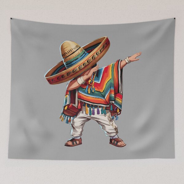 Item preview, 2025 Happy Party Mexican Boy Dabbing Poncho Cinco de Mayo  designed and sold by KathieFaugh.