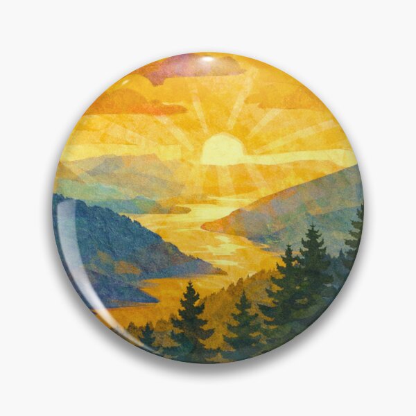 Item preview, Golden hour Sunset over Mountain Lake, Mixed Media Digital Collage designed and sold by SWSandraWechner.