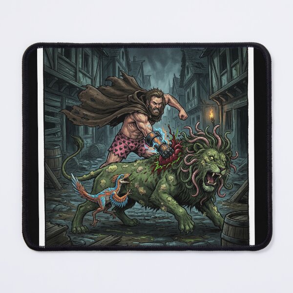 Item preview, Carl & Mongo vs. The Mold Lion - Epic Takedown! designed and sold by ryanguas.