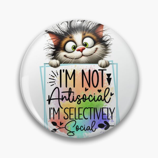 Item preview, Selective Social Cat – Funny Introvert Mood designed and sold by Szpaku desart .