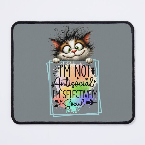 Item preview, Selective Social Cat – Funny Introvert Mood designed and sold by Szpaku desart .