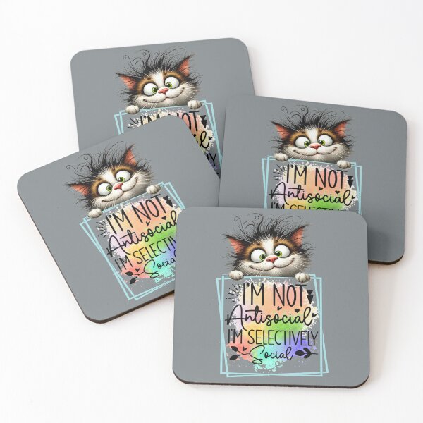 Item preview, Selective Social Cat – Funny Introvert Mood designed and sold by Szpaku desart .