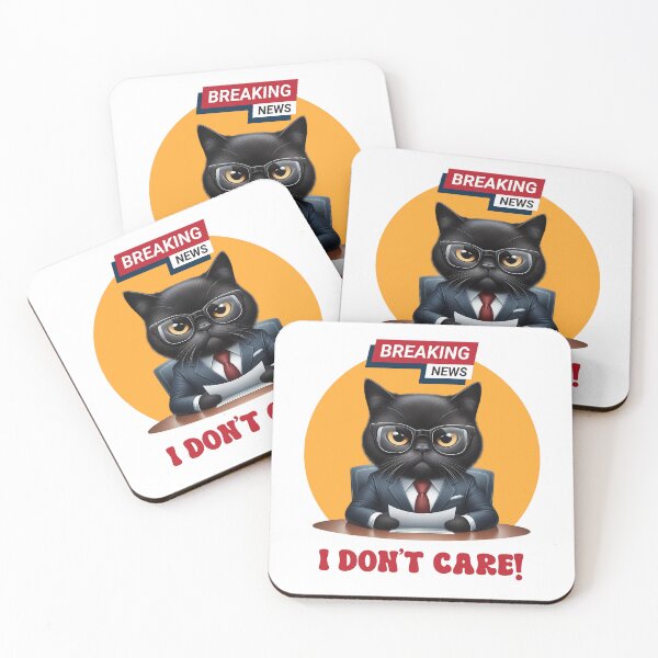 Item preview, Funny Cat Breaking News I Dont Care designed and sold by MoodCatClubCo.