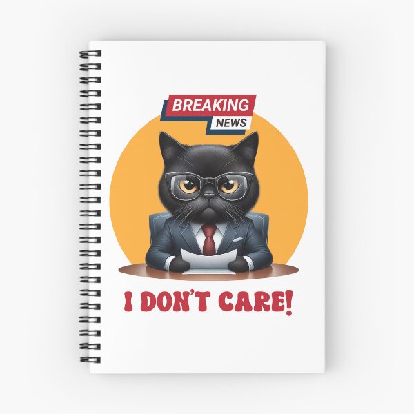 Item preview, Funny Cat Breaking News I Dont Care designed and sold by MoodCatClubCo.