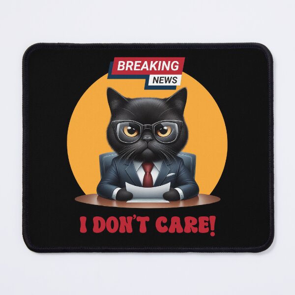 Item preview, Funny Cat Breaking News I Dont Care designed and sold by MoodCatClubCo.