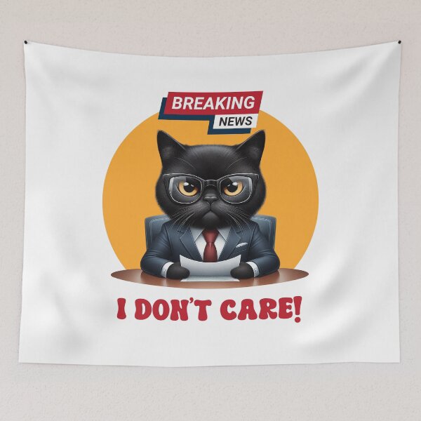 Item preview, Funny Cat Breaking News I Dont Care designed and sold by MoodCatClubCo.