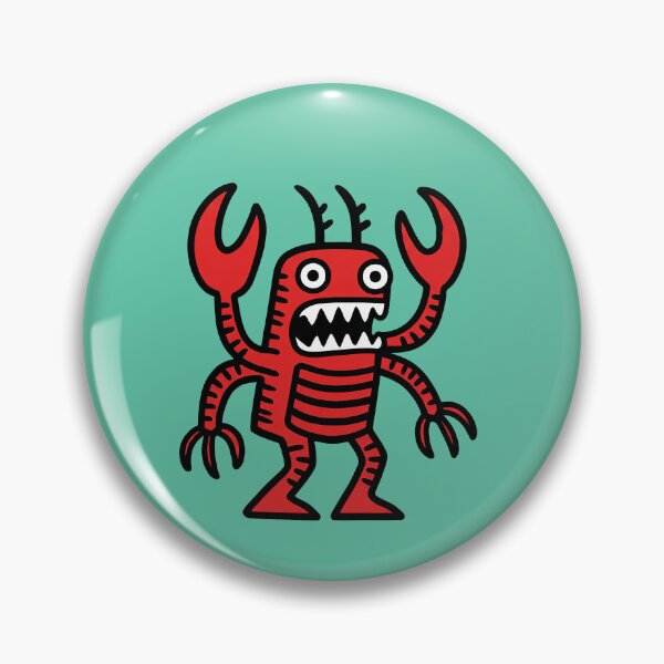 Item preview, lobster robot monster in simplistic bold line art designed and sold by Mike Kiev art.