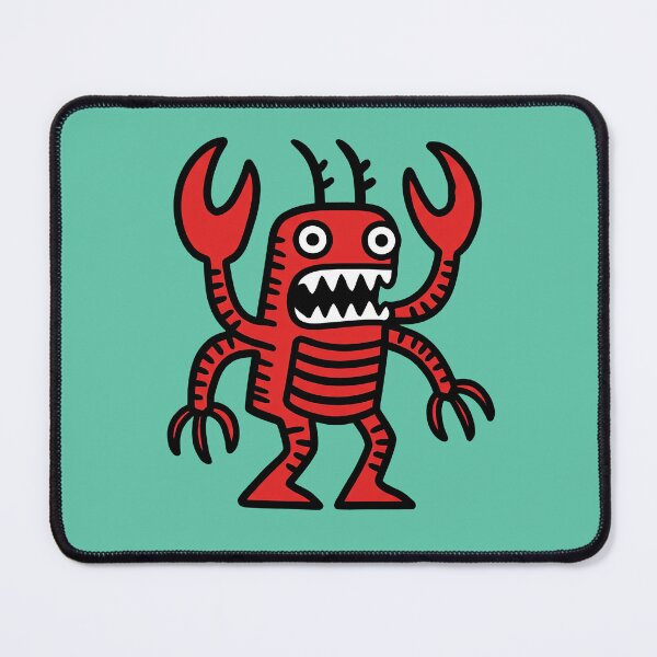 Item preview, lobster robot monster in simplistic bold line art designed and sold by Mike Kiev art.