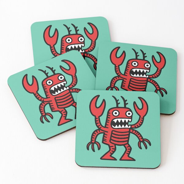 Item preview, lobster robot monster in simplistic bold line art designed and sold by Mike Kiev art.