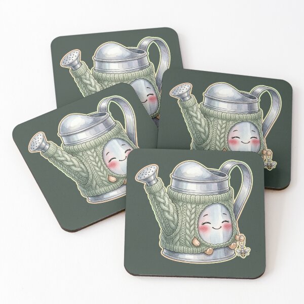 Item preview, Watering Can Chibi - Kawaii Garden Tool in Sage Cozy designed and sold by MerchYouSearch.