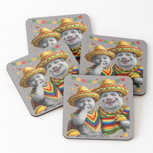 Item preview, Cinco de Mayo Funny Mexican Fiesta John Pork and Ai Baby designed and sold by KathieFaugh.