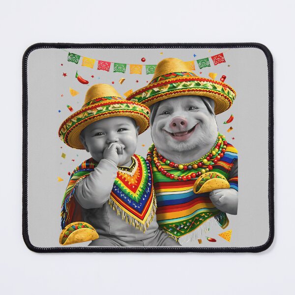 Item preview, Cinco de Mayo Funny Mexican Fiesta John Pork and Ai Baby designed and sold by KathieFaugh.