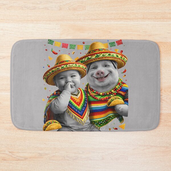 Item preview, Cinco de Mayo Funny Mexican Fiesta John Pork and Ai Baby designed and sold by KathieFaugh.