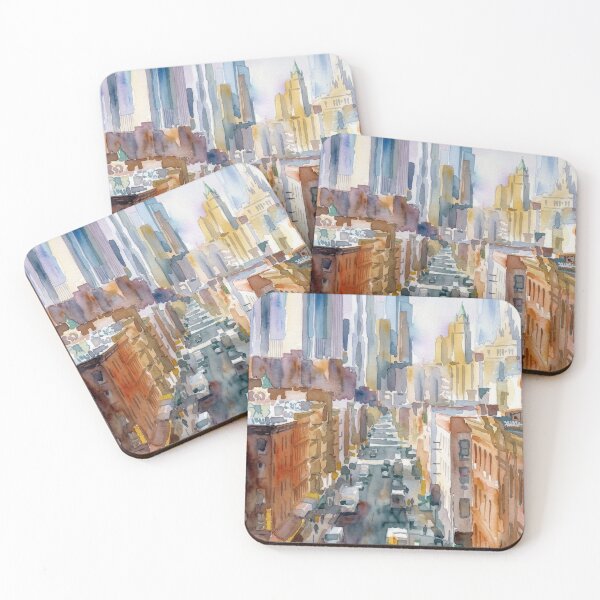 Item preview, New York City Aerial View Watercolor Cityscape designed and sold by caracatita75.