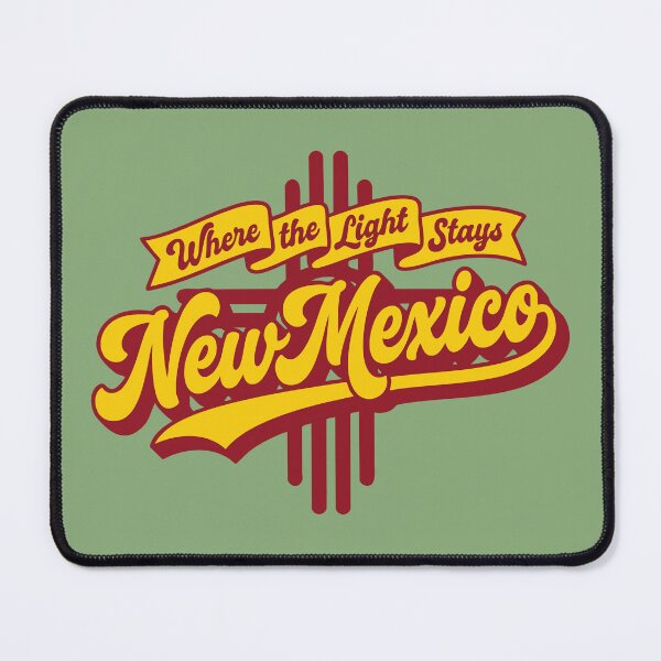 Item preview, New Mexico Where the Light Stays Retro Script Zia Symbol Aesthetic Art designed and sold by Cozy-Old-Pub.