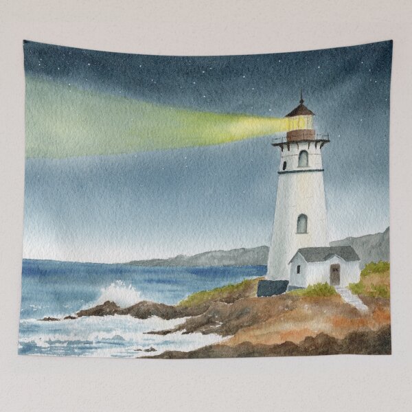 Item preview, Coastal Lighthouse with Light Beam designed and sold by dpesheva-art.