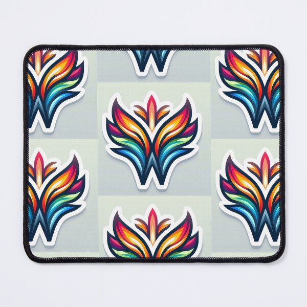 Item preview, Vibrant Abstract Winged W Vector Sticker designed and sold by wanjiruKE.