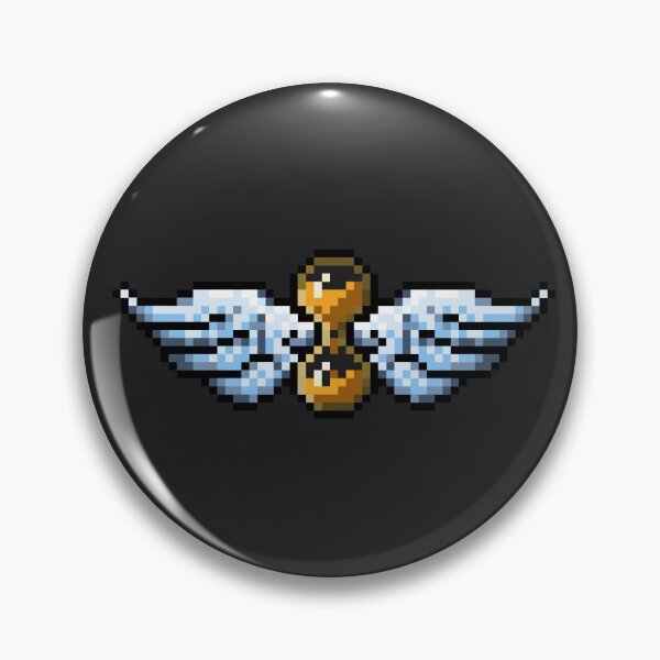 Item preview, Retro Pixel Art Small Pocket Winged Hourglass designed and sold by OneToTee.