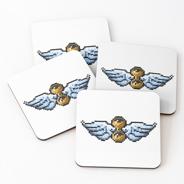 Item preview, Retro Pixel Art Small Pocket Winged Hourglass designed and sold by OneToTee.