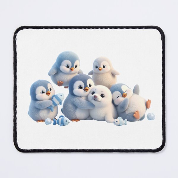 Item preview, Cute Baby Penguins Hugging Baby Seal Kawaii Arctic Animals Pastel Cute Animal Sticker designed and sold by Art-Selling.