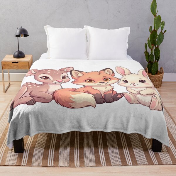 Item preview, Cute Fox Deer Bunny Kawaii Animals Pastel Cute Forest Animals Baby Animals Sticker designed and sold by Art-Selling.